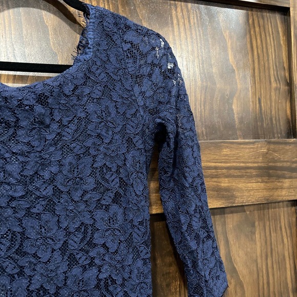 Diane Von Furstenberg Dress 2 Blue Lace Zarita Lace Sheath Dress DVF - Picture 3 of 13